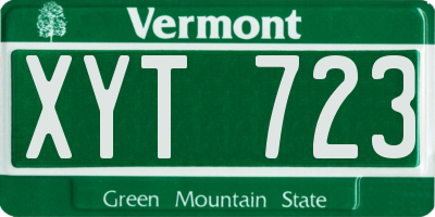 VT license plate XYT723