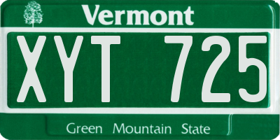 VT license plate XYT725