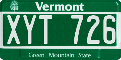 VT license plate XYT726