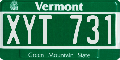 VT license plate XYT731