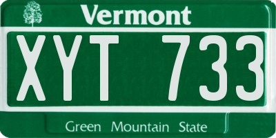 VT license plate XYT733