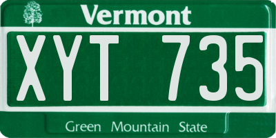 VT license plate XYT735
