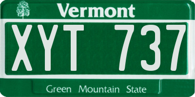 VT license plate XYT737