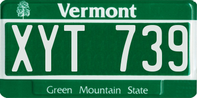 VT license plate XYT739