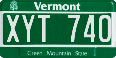 VT license plate XYT740
