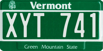 VT license plate XYT741