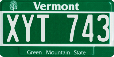 VT license plate XYT743