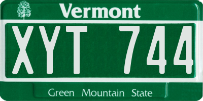 VT license plate XYT744
