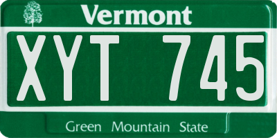 VT license plate XYT745