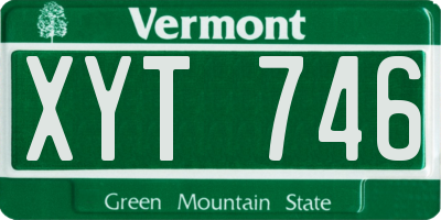 VT license plate XYT746