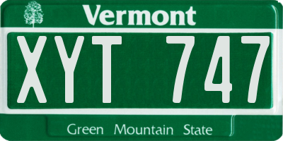 VT license plate XYT747