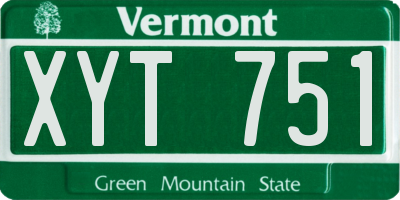 VT license plate XYT751