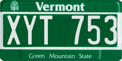 VT license plate XYT753