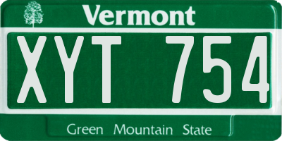 VT license plate XYT754