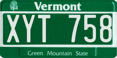 VT license plate XYT758