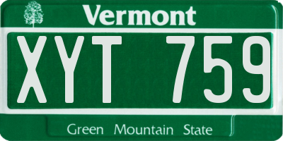 VT license plate XYT759