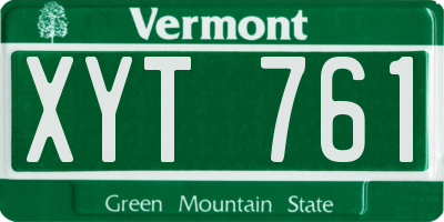 VT license plate XYT761