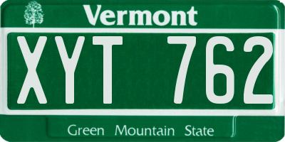 VT license plate XYT762