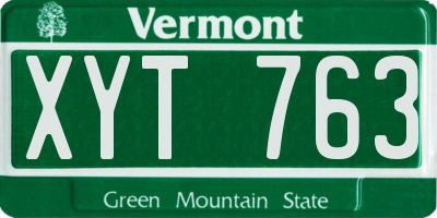 VT license plate XYT763