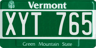 VT license plate XYT765