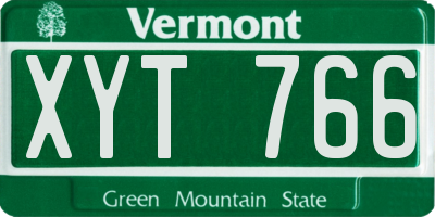 VT license plate XYT766