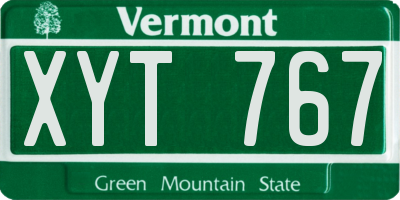 VT license plate XYT767