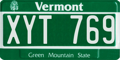 VT license plate XYT769