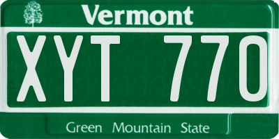 VT license plate XYT770