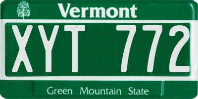 VT license plate XYT772