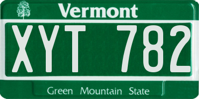 VT license plate XYT782