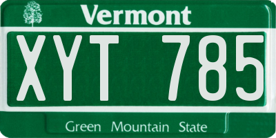 VT license plate XYT785