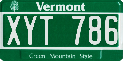 VT license plate XYT786