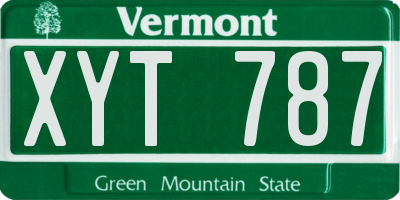 VT license plate XYT787