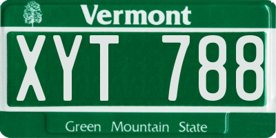 VT license plate XYT788