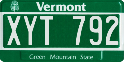 VT license plate XYT792