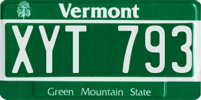 VT license plate XYT793