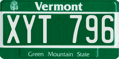 VT license plate XYT796