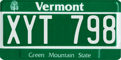 VT license plate XYT798