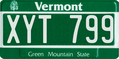 VT license plate XYT799
