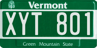 VT license plate XYT801