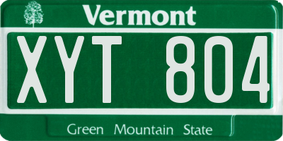 VT license plate XYT804