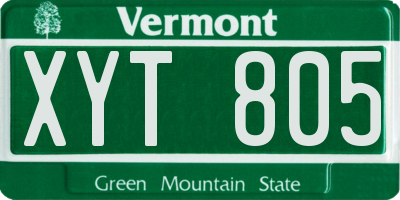 VT license plate XYT805