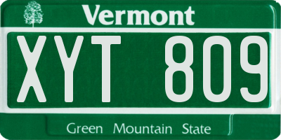 VT license plate XYT809