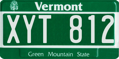 VT license plate XYT812