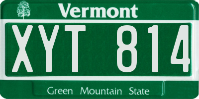 VT license plate XYT814