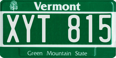 VT license plate XYT815