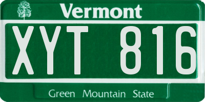 VT license plate XYT816