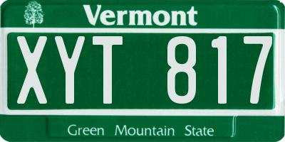 VT license plate XYT817