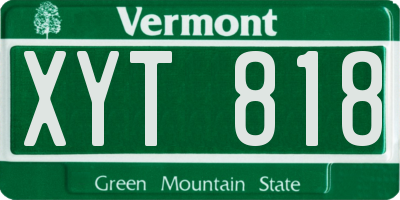 VT license plate XYT818