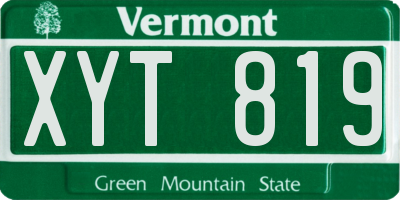 VT license plate XYT819